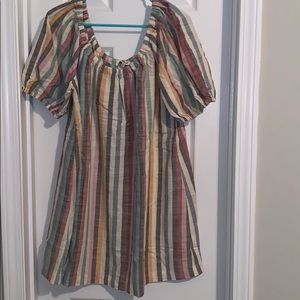 Madewell rainbow striped mini dress